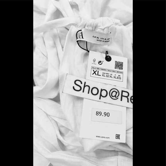 ZARA WHITE 100% LINEN HALTER BELTED FULLY LINED MAXI DRESS - Picture 12 of 12